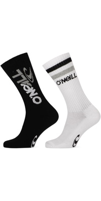 2025 ONeill Sport Socks Cutting Logo 2-Pack 201093033 - Black / White