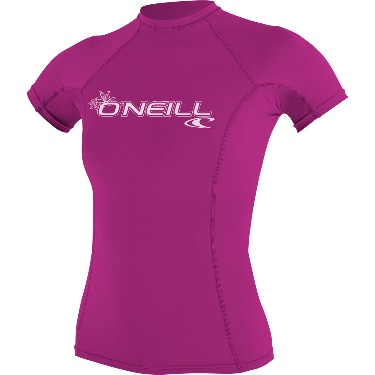 2026 O'Neill Womens Basic Skins Short Sleeve Crew Rash Vest 3548 - Fox Pink