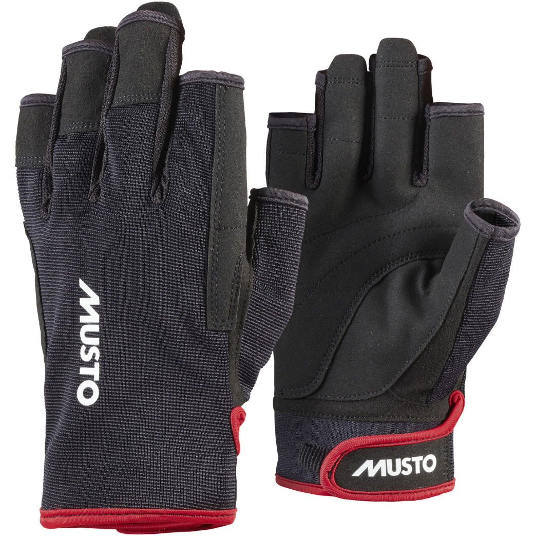 2026 Musto Essential Sailing Short Finger Gloves 2 0 86118 - Black ...