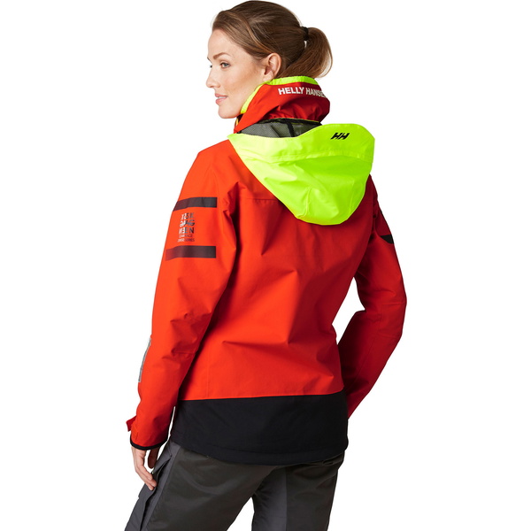 2021 Helly Hansen Womens Skagen Offshore Sailing Jacket & Trouser Combi Set - Cherry Tomato / Ebony