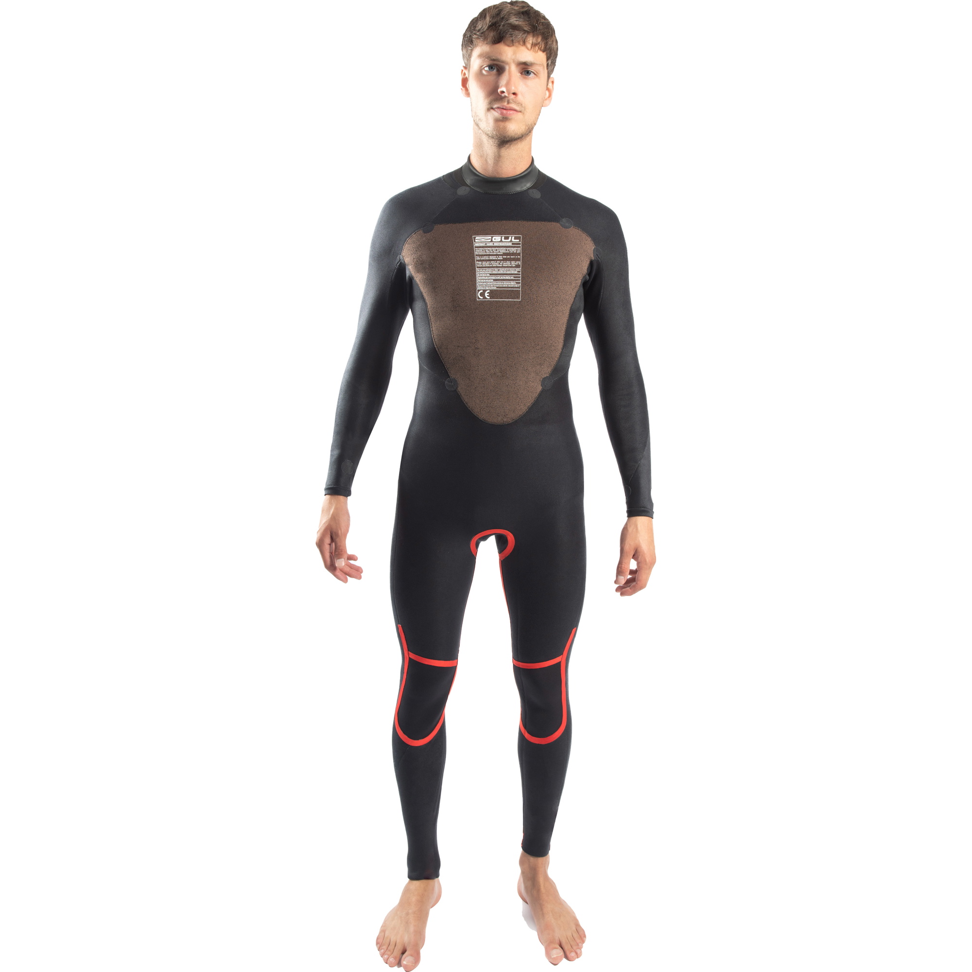 2025 Gul Mens Response 4/3mm GBS Back Zip Wetsuit RE1246-C1 - Navy / Red