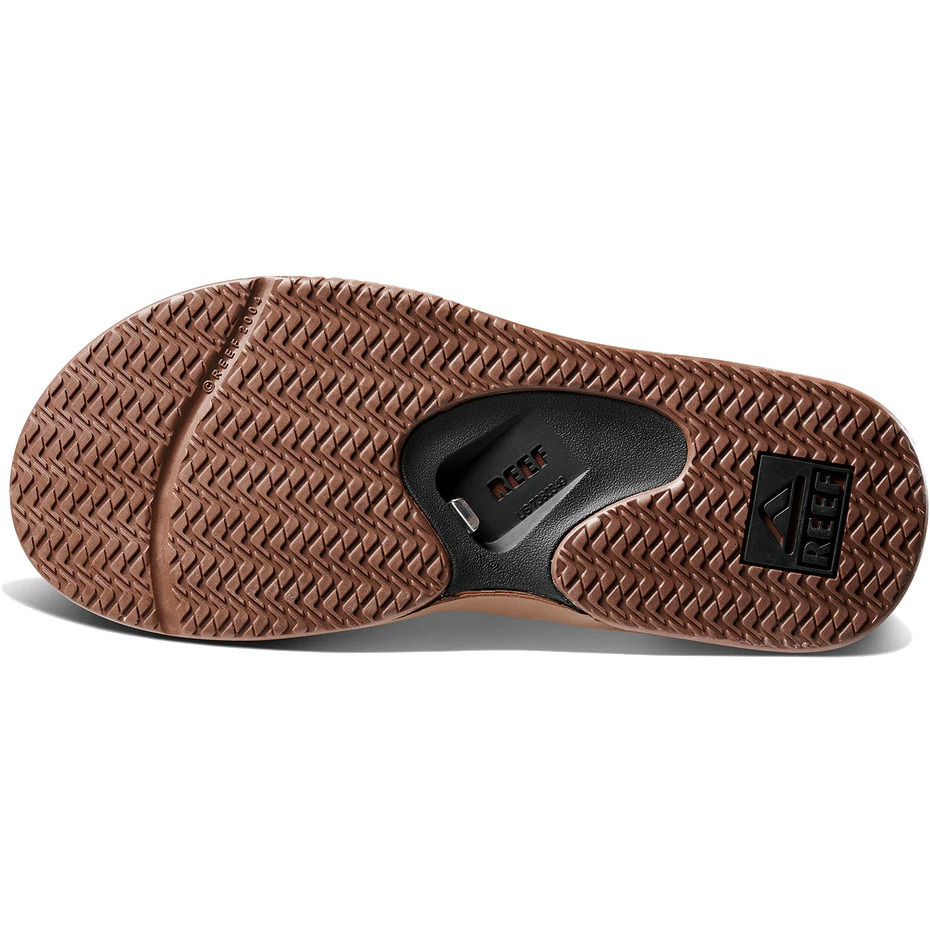 2026 Reef Mens Fanning Flip Flops CI8102 - Black / Tan