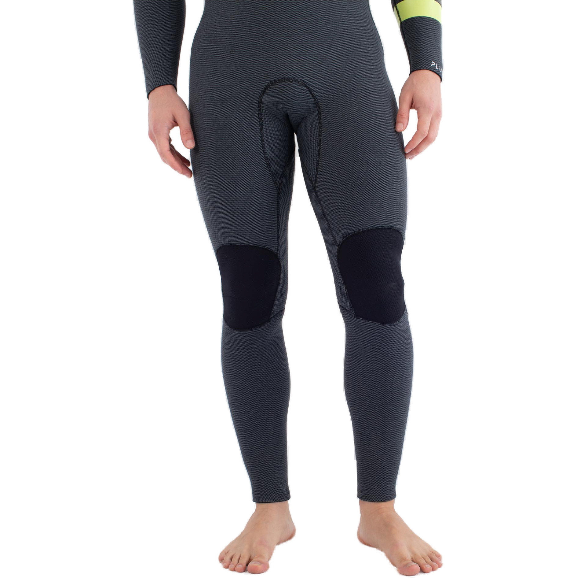 2025 Hurley Mens Plus 5/3mm Hooded Chest Zip Wetsuit MFS0012543 - Black / Lemon