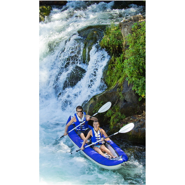2026 Aquaglide Chinook Tandem XL Inflatable Kayak BLUE & 2 PADDLES & Pump