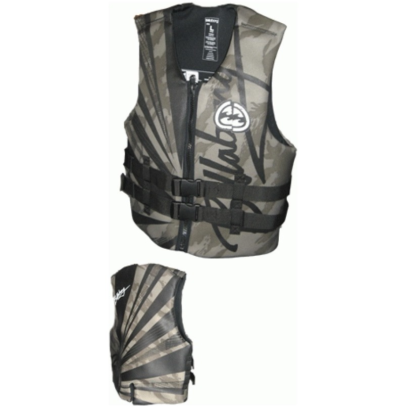 Billabong Impact Ski Vest 50N in Black / Military Green A4AC18