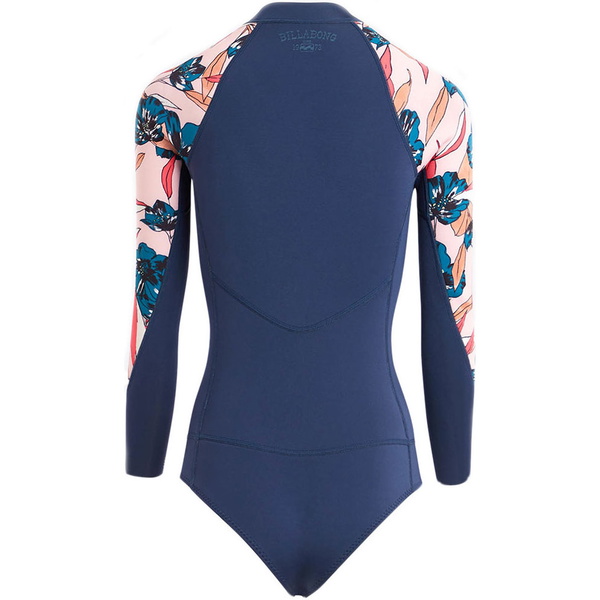 Billabong Womens Salty Daze 2mm Long Sleeve Spring Shorty Wetsuit SLATE H42G11