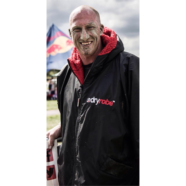 Dryrobe Advance Short Sleeve Change Robe DR100 - Black / Red