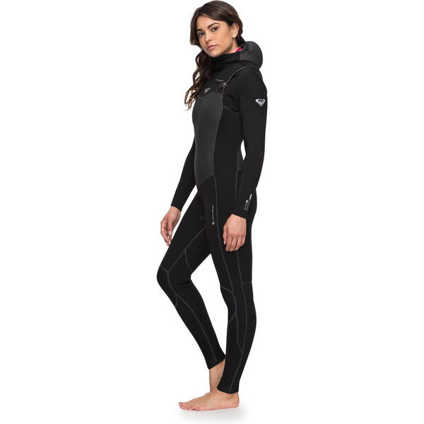 Roxy Womens Performance 5/4/3mm Hooded Chest Zip Wetsuit Black ERJW203003