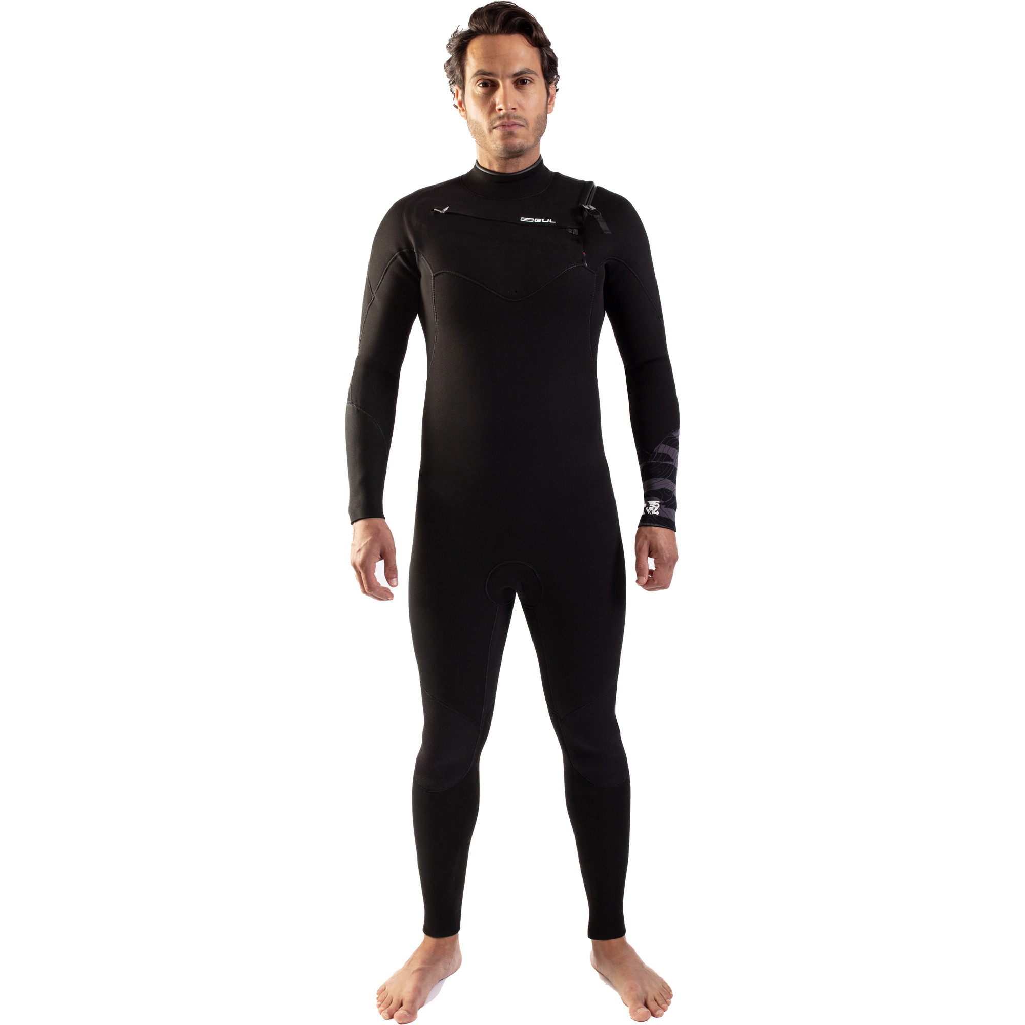 2026 Gul Mens Response FX 5/4mm Chest Zip Wetsuit RE1242-C1 - Black / Contour Camo