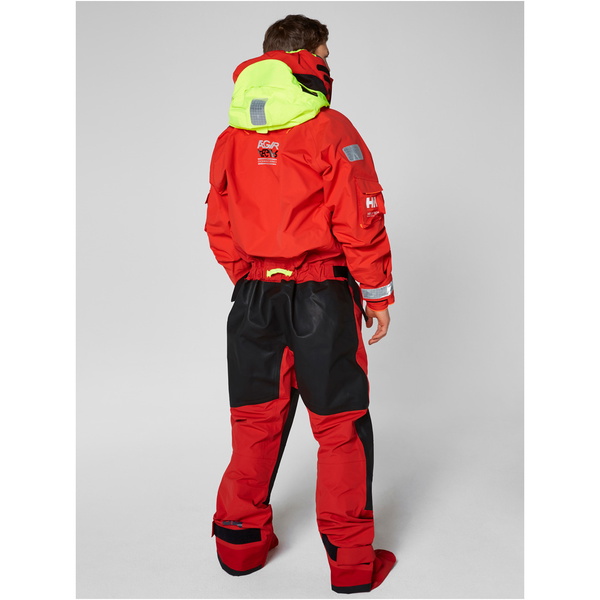 2019 Helly Hansen Aegir Ocean Survival Drysuit Alert Red 31706
