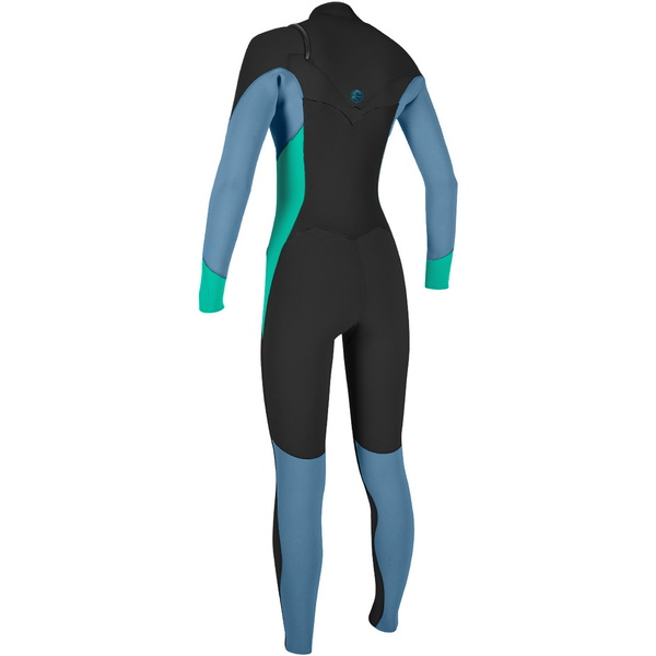 O'Neill Womens O'Riginal 5/4mm Chest Zip Wetsuit BLACK / SEAGLASS / BLUE 4997