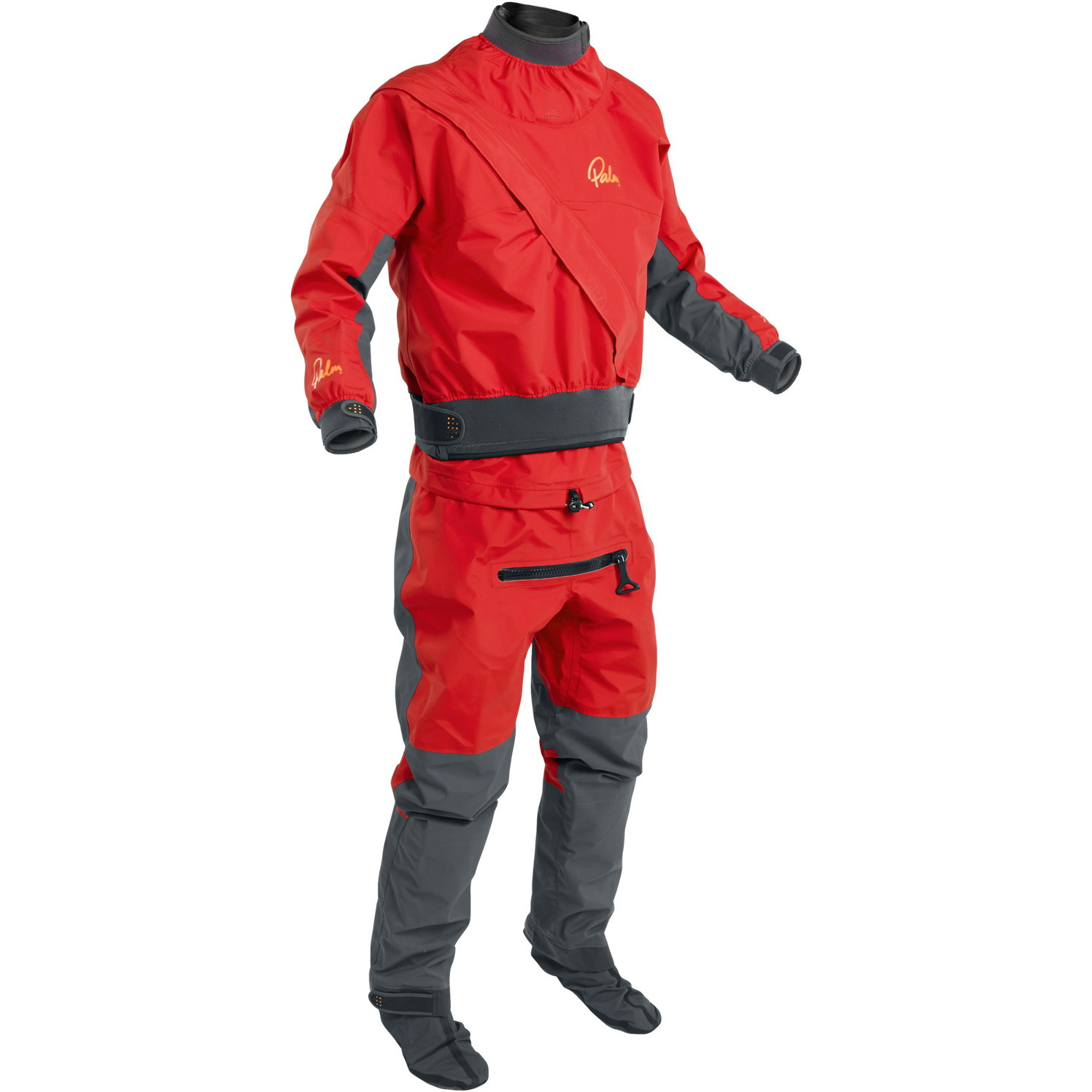 2025 Palm Mens Cascade Front Zip Kayak Drysuit 11741 - Flame Red