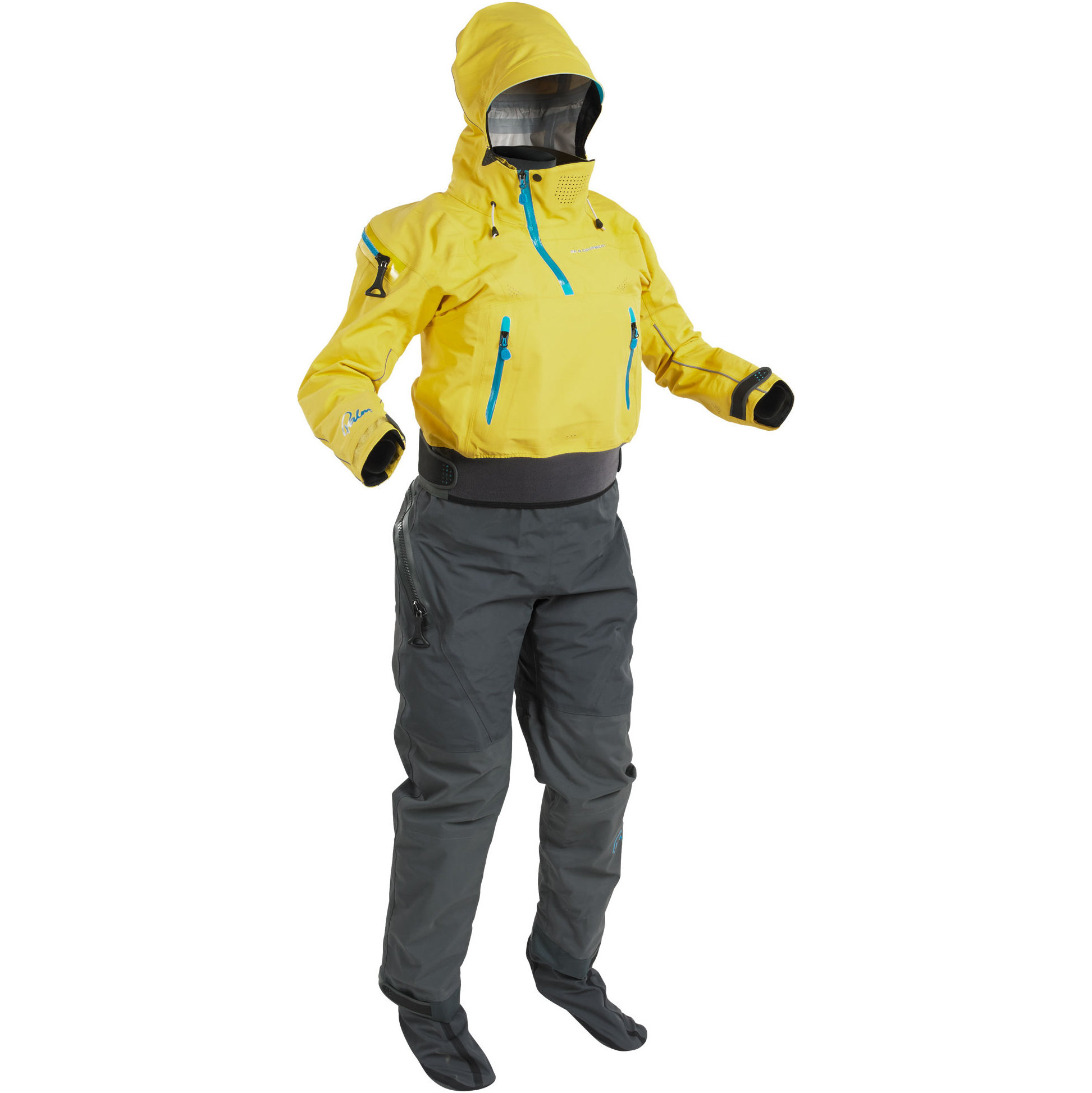 2025 Palm Womens Bora Touring Kayak Drysuit 12383 - Yellow / Jet Grey