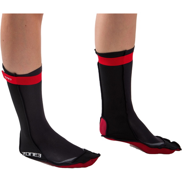 2023 Zone3 2mm Neoprene Swim Socks NA18UNSS - Black / Red
