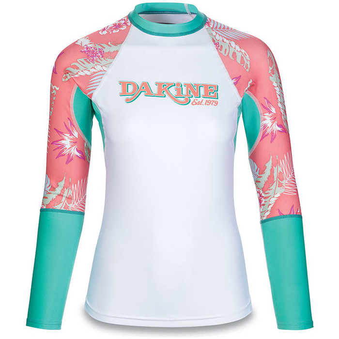 Dakine Womens Flow Print Snug Fit Long Sleeve Rash Vest Waikiki 10001677