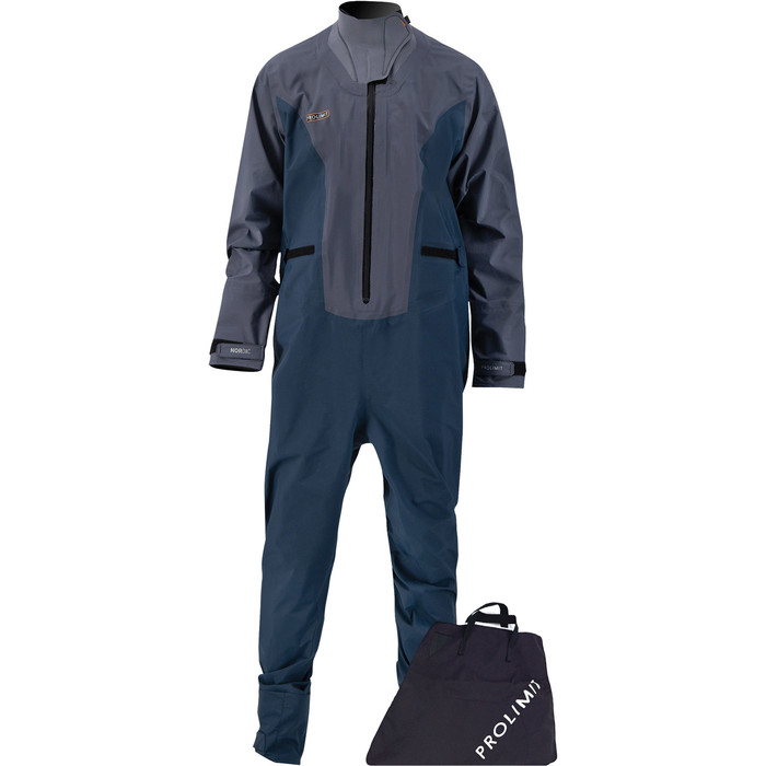 2022 Prolimit Nordic SUP Front Zip Drysuit & Session Bag 10065 - Steel Blue / Indigo
