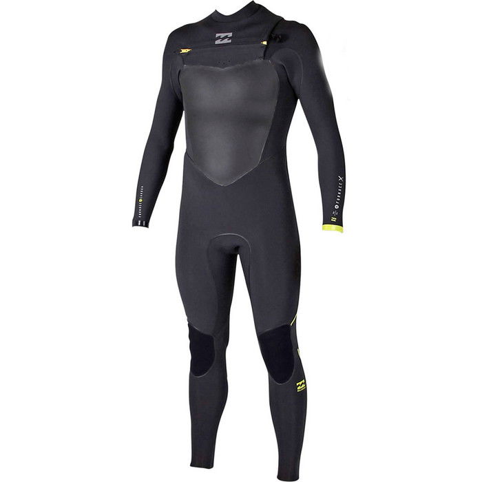 Billabong Mens 4/3mm Furnace Chest Zip Full Wetsuit - Black