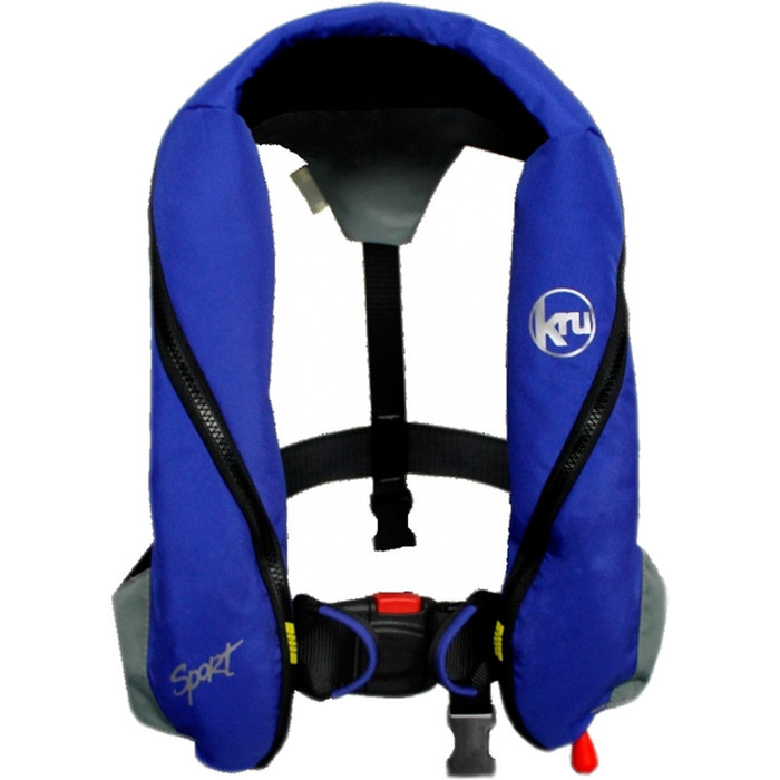 Kru Sport 185N Manual Lifejacket with Harness - Blue / Grey LIF7222