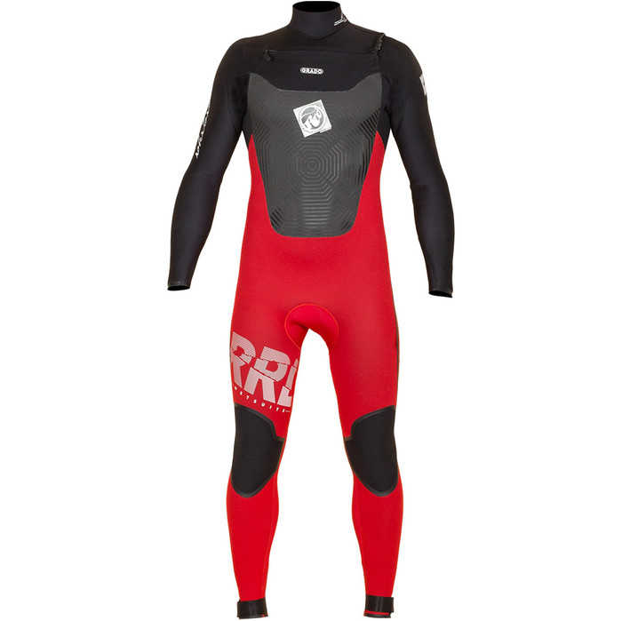 RRD Grado 4/3mm Chest Zip Wetsuit in Red / Black 4913028