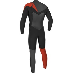 O'Neill SuperFreak 4/3mm Chest Zip GBS Wetsuit BLACK / GRAPHITE /RED 4769