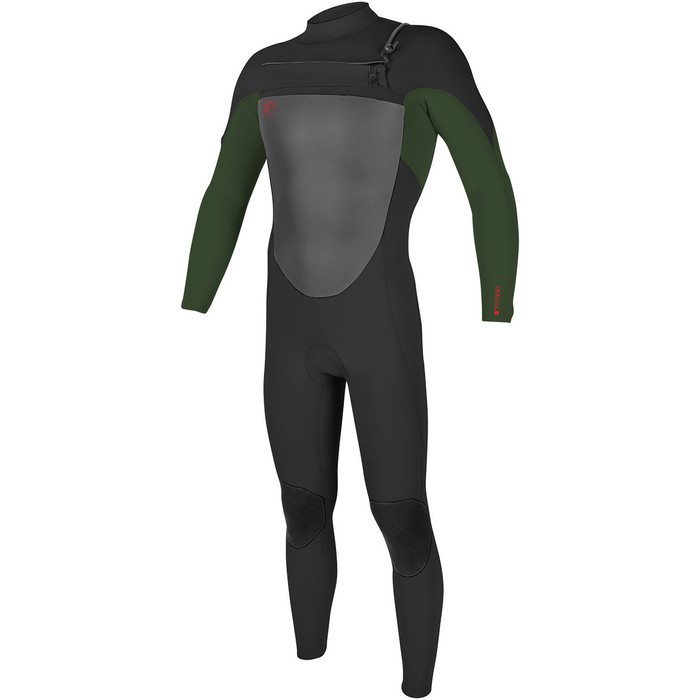 O'Neill Youth O'Riginal 5/4mm Chest Zip Wetsuit BLACK / OLIVE / RED 4999