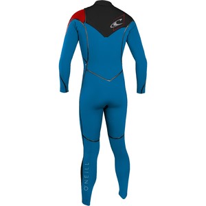 O'Neill Youth Psycho One 4/3mm Chest Zip Wetsuit BLUE / BLACK / RED 4614