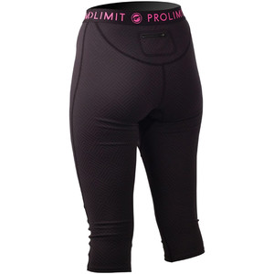 Prolimit Ladies SUP Athletic 3/4 Length Quick Dry Trousers Black / Pink 74765