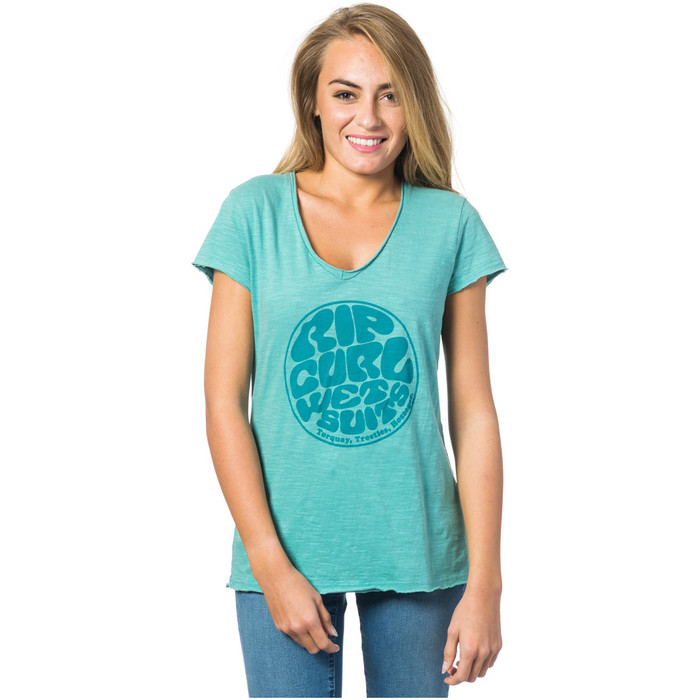 Rip Curl Ladies Sun and Surf Wetsuit Tee DUSTY TURQUOISE GTELQ4