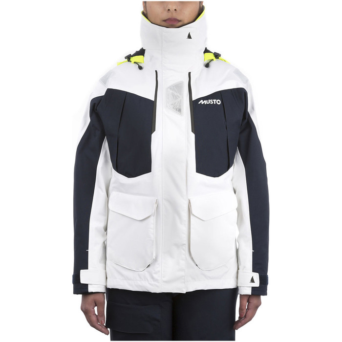 2022 Musto Womens BR2 Offshore Jacket White / True Navy SWJK014