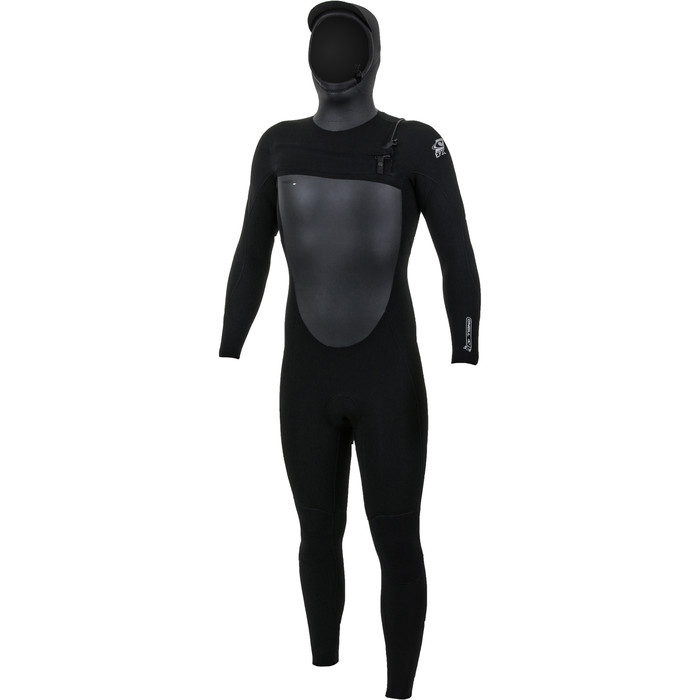 2023 O'Neill Mens Epic 6/5/4mm Chest Zip Hooded Wetsuit Black 5377
