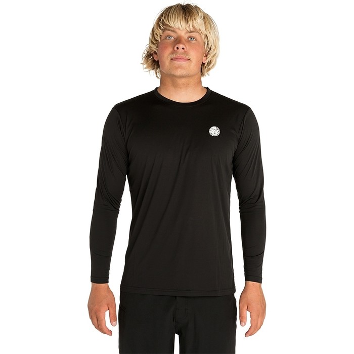 2019 Rip Curl Mens Search Surflite Long Sleeve Rash Vest Black WLY7QM