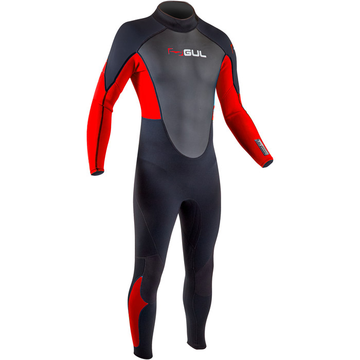 2020 GUL Mens Response 3/2mm Back Zip Wetsuit RE1321-B7 - Black / Red
