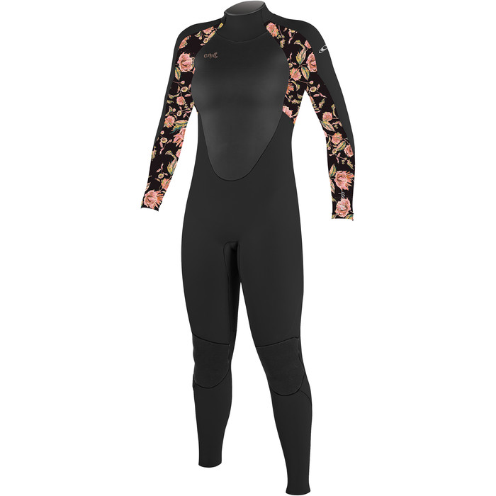 2021 O'Neill Youth Epic 4/3mm Back Zip GBS Wetsuit 4216BG - Black / Flo