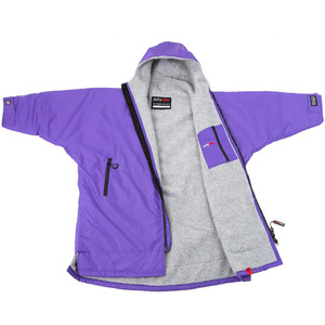 2021 Dryrobe Advance Junior Long Sleeve Premium Outdoor Changing Robe / Poncho DR104 - Purple / Grey