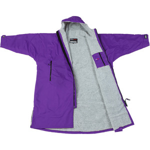 2022 Dryrobe Advance Long Sleeve Premium Outdoor Changing Robe / Poncho DR104 - Purple / Grey