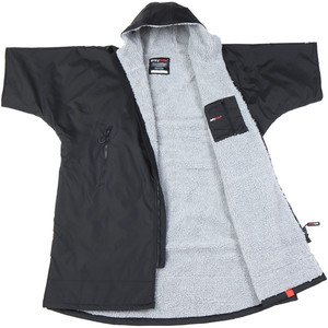 2021 Dryrobe Advance Short Sleeve Premium Waterproof Change Robe / Poncho DR100 - Black / Grey