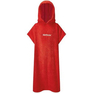 2024 Northcore Kids Beach Basha Hooded Towel Changing Robe / Poncho NOCO24D - Red