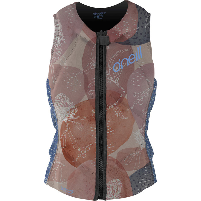 2024 O'Neill Womens Slasher Comp Impact Vest 4938EU - Desert Bloom / Drift Blue