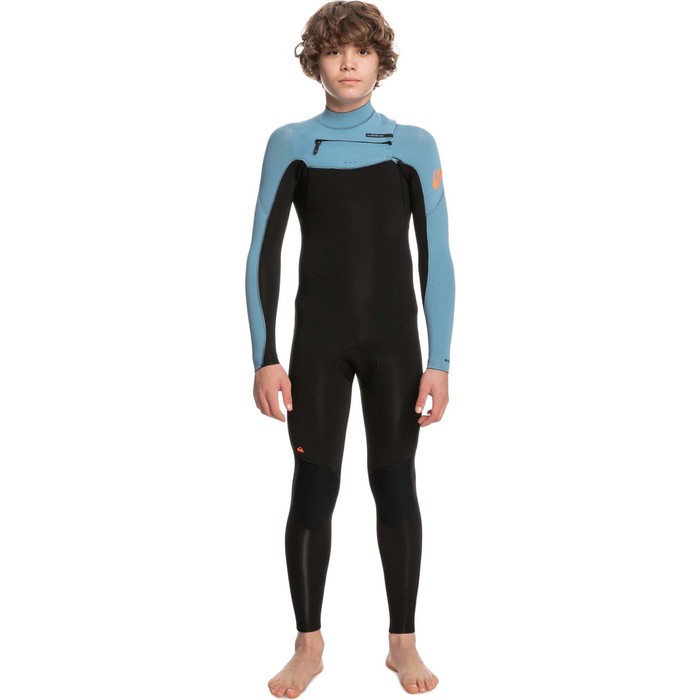 2024 Quiksilver Boys Everyday Sessions 4/3mm GBS Chest Zip Wetsuit EQBW103094 - Black / Provincial Blue