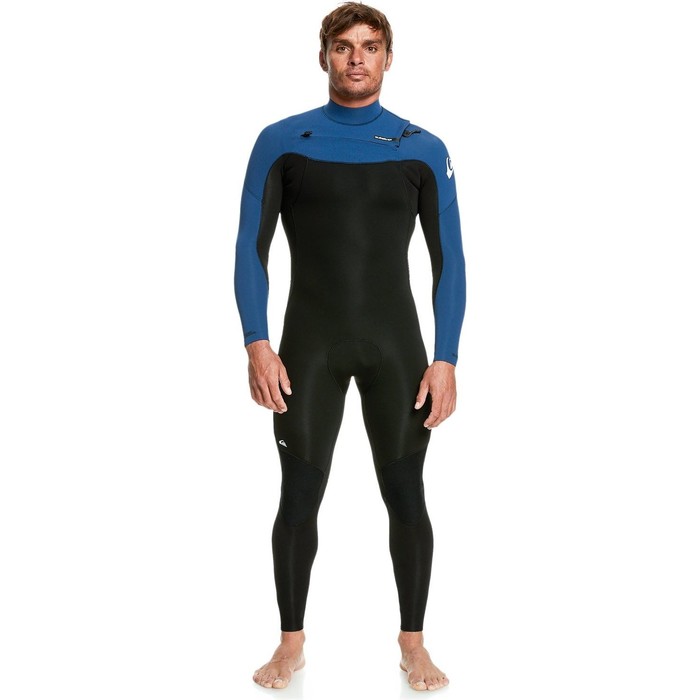 2022 Quiksilver Mens Everyday Sessions 3/2mm Chest Zip Wetsuit EQYW103122 - Black / Blue