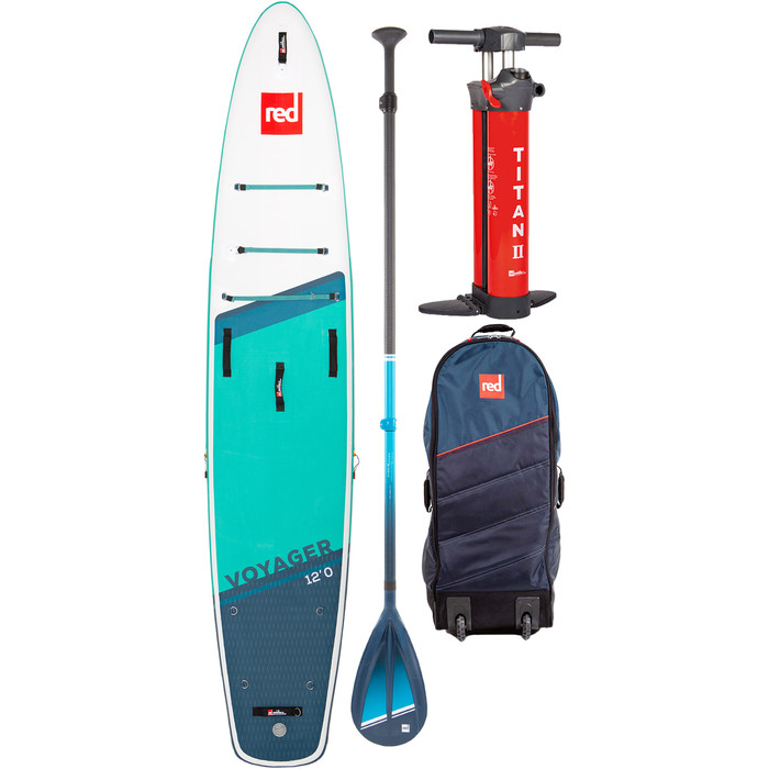 Red Paddle Co 12'0 Voyager Stand Up Paddle Board, Bag, Pump, Paddle & Leash - Hybrid Tough Package