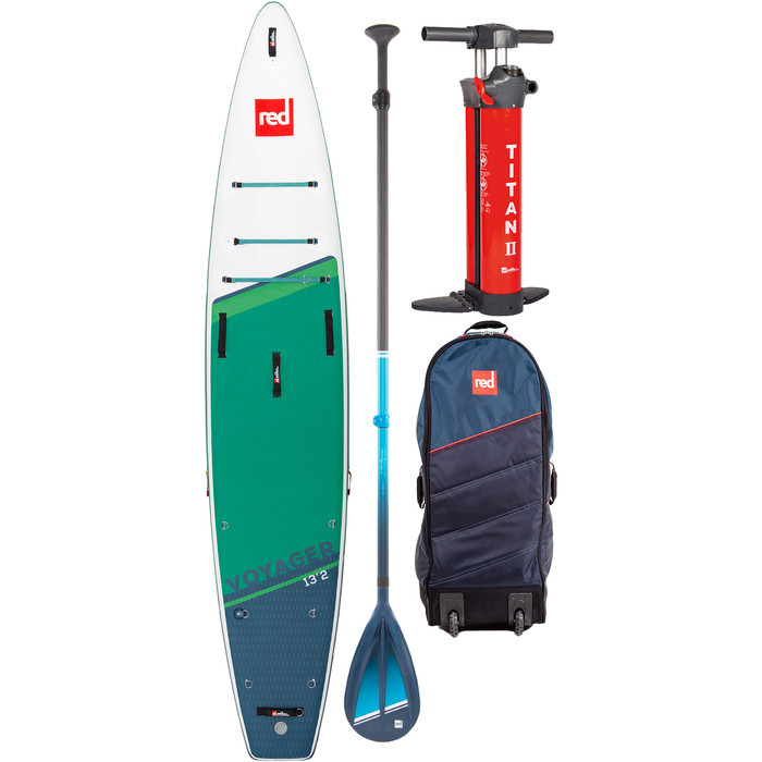 Red Paddle Co 13'2 Voyager Plus Stand Up Paddle Board, Bag, Pump, Paddle & Leash - Hybrid Tough Package