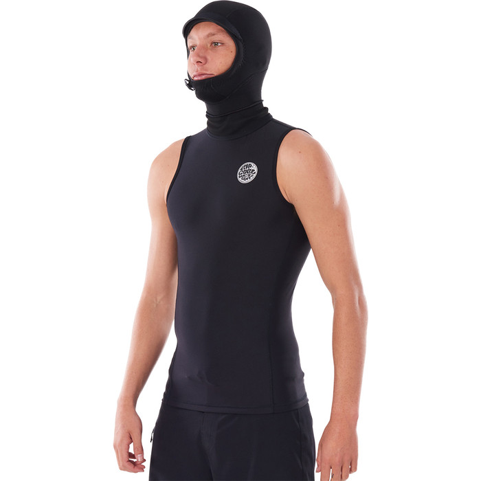 2024 Rip Curl Flashbomb Polypro Hooded Vest WVEYDM - Black