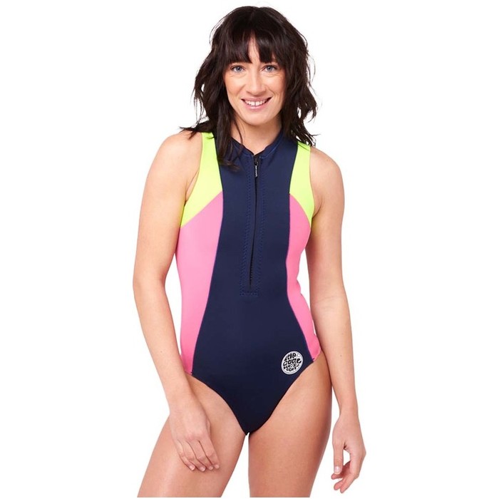 2022 Rip Curl Womens G-Bomb 1mm Sleeveless Cheeky Shorty Wetsuit 113WSP - Navy / Pink