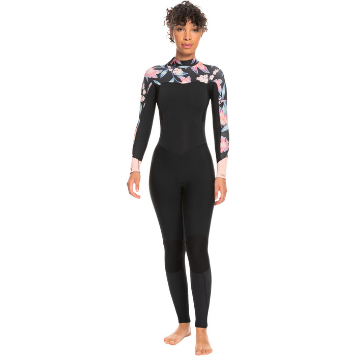 2024 Roxy Womens Swell Series 4/3mm Back Zip Wetsuit ERJW103124 - Anthracite Paradise