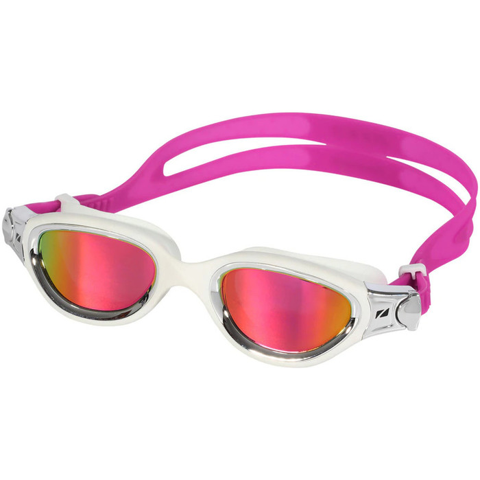 2024 Zone3 Venator-X Swimming Goggles SA21GOGVE114 - White / Silver / Polarized Revo Pink Lens