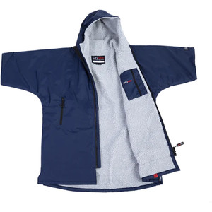 2024 Dryrobe Junior Advance Short Sleeve Change Robe V3 V3KSS - Navy Blue / Grey