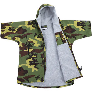2023 Dryrobe Junior Advance Short Sleeve Changing Robe / Poncho V3KSS - Camo / Grey