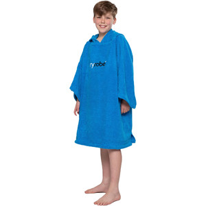 2023 Dryrobe Junior Organic Cotton Hooded Towel Changing Robe / Poncho V3OCT - Cobalt Blue
