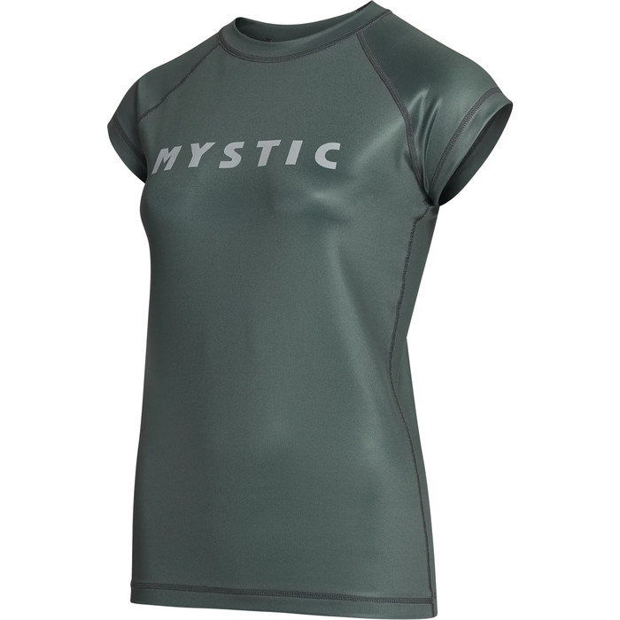 2024 Mystic Womens Star Short Sleeve Rash Vest 35001.230183 - Dark Olive
